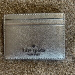 kate spade Metallic Silver Cardholder nwt
